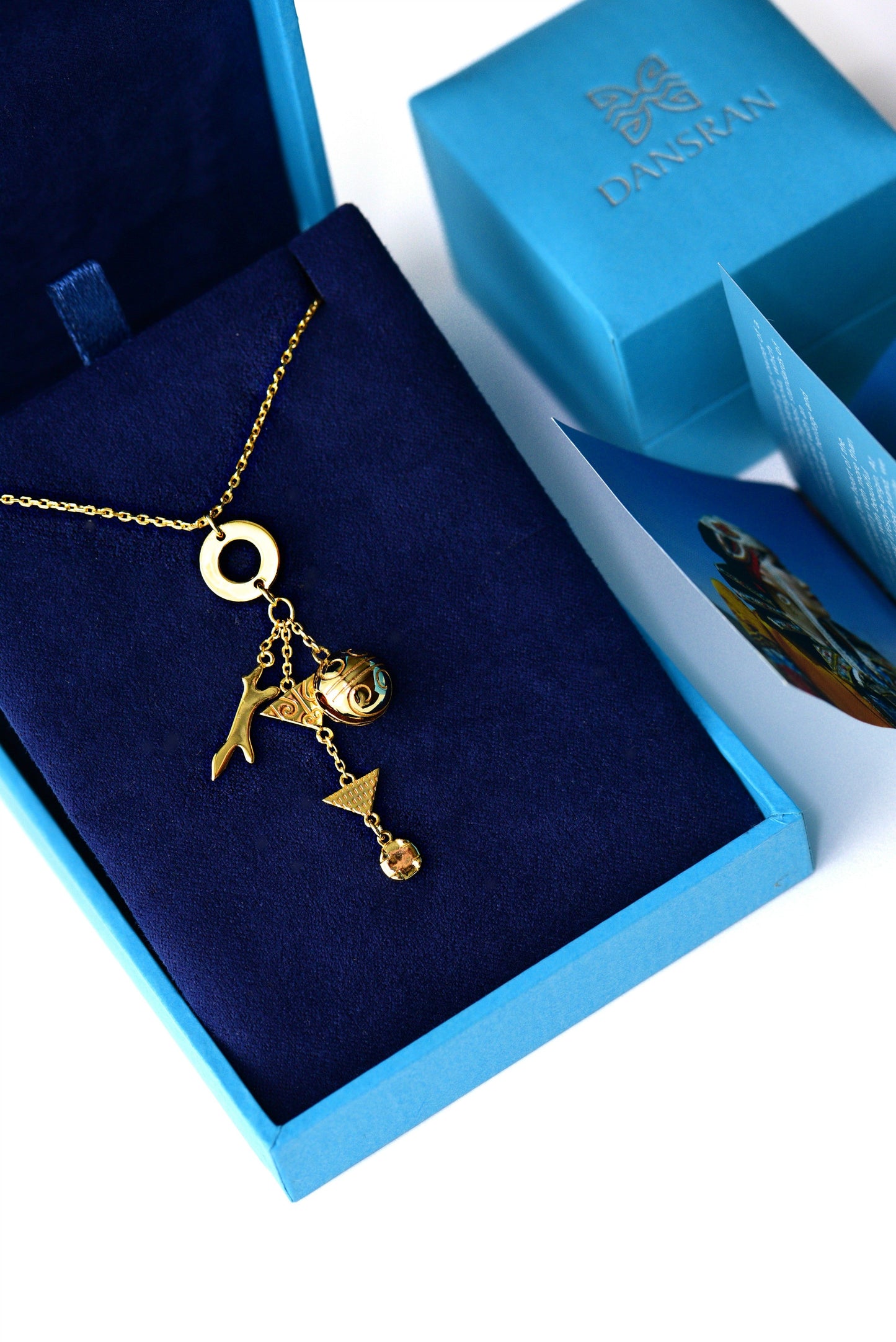 "Fox" necklace with 5 charms