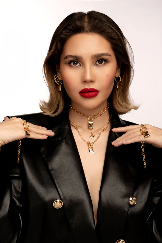 "Sweet" hoop earrings with charms