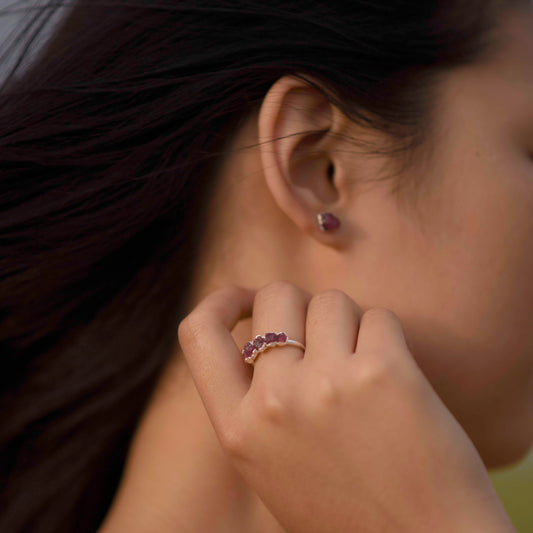 Silver ring with Rough Ruby