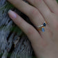 Gold plated Silver ring with Rough Aquamarine