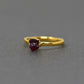 Gold plated Silver ring with Rough Pink Tourmaline
