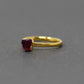 Gold plated Silver ring with Rough Ruby