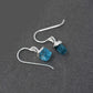 Silver hook earrings with Rough Apatite