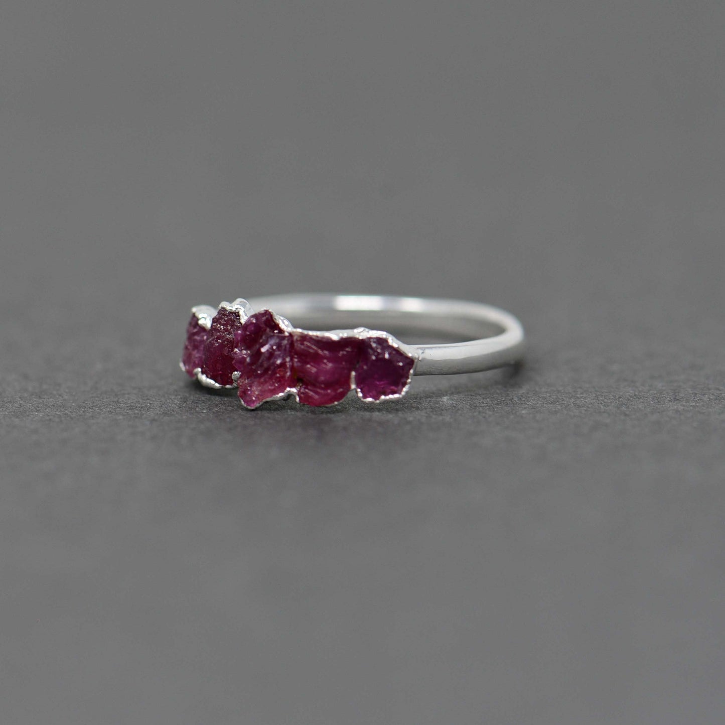 Silver ring with Rough Ruby