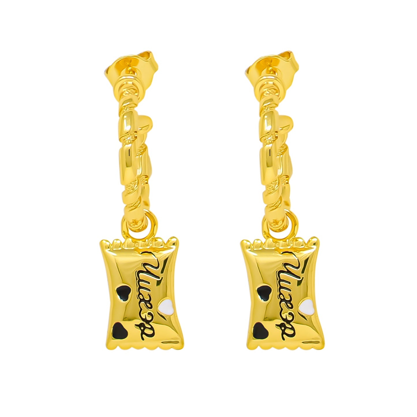 "Sweet" hoop earrings with charms